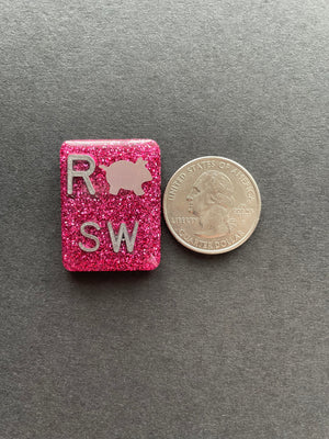 Pig Xray Markers, Rectangle, Glitter, With 2 or 3 Initials, Farm Animal