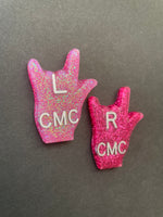 Sign Language Xray Markers, With 2 or 3 Initials, Glitter, ILU, I Love You, Hand