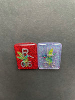 Hummingbird Xray Markers, With 2 or 3 Initials, Rectangle, Glitter, Bird