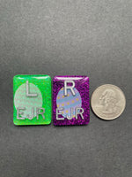 Fun Easter Egg Xray Markers, With 2 or 3 Initials, Rectangle, Glitter