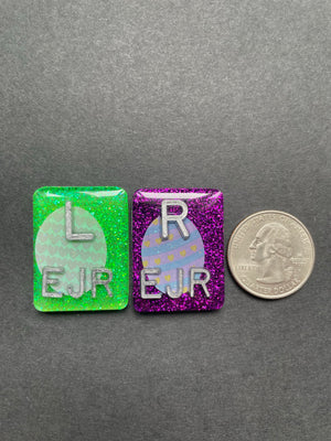 Fun Easter Egg Xray Markers, With 2 or 3 Initials, Rectangle, Glitter