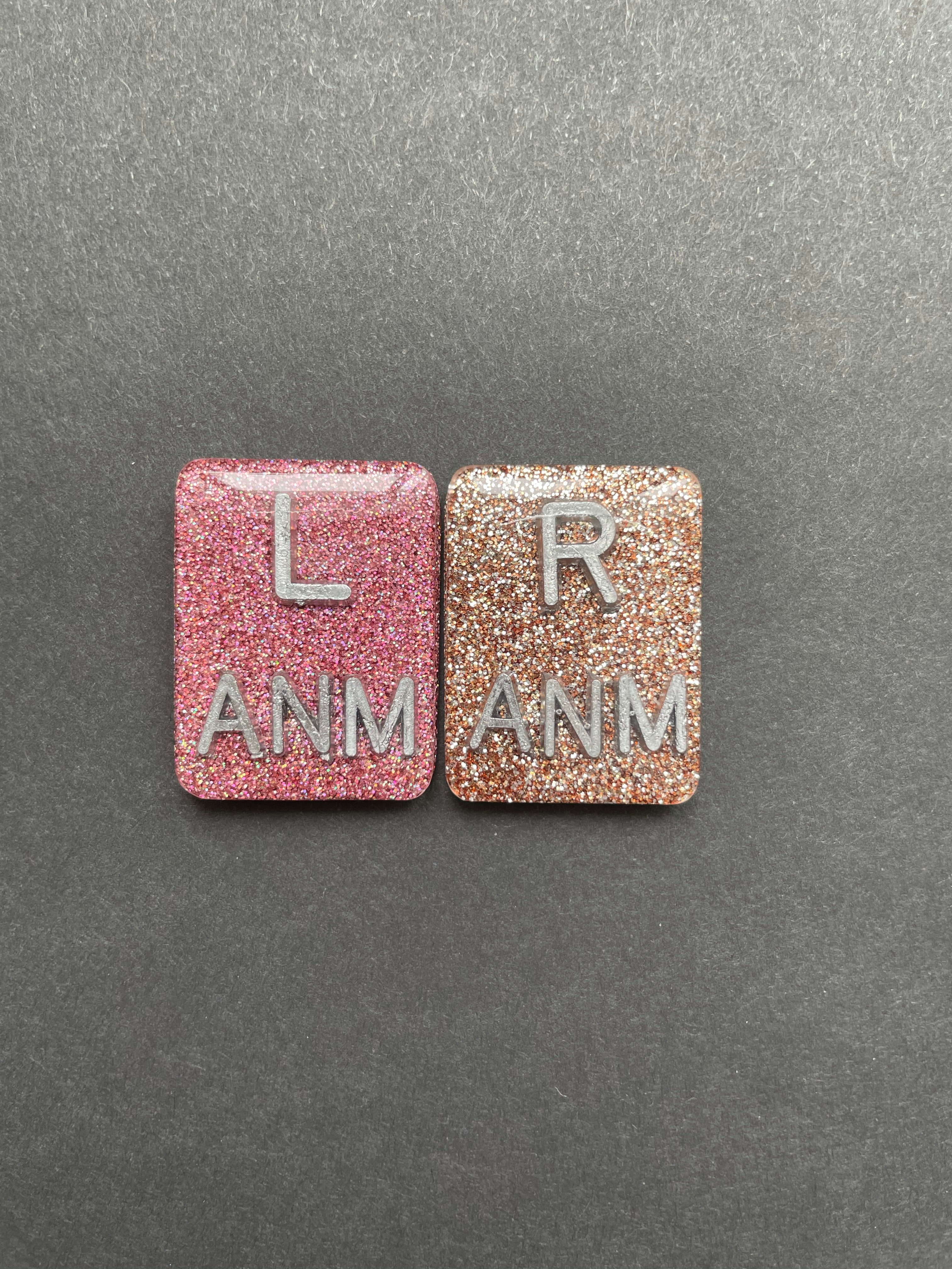 Rectangle Glitter Xray Markers 3 Initials