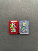 Hummingbird Xray Markers, With 2 or 3 Initials, Rectangle, Glitter, Bird