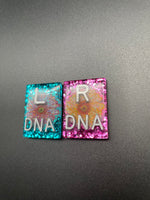 Daisy Xray Markers, With 2 or 3 Initials, Large Rectangle, Glitter, Pink and Yellow