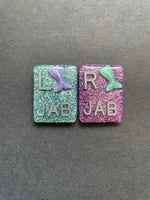 Mermaid Xray Markers, With 2 or 3 Initials, Rectangle, Glitter