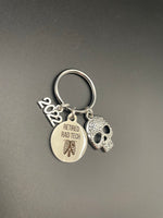 Rad Tech Retirement Gift, 2021, X-ray Tech Keychain, Radiology, Xray Tech, Radiographer, Retired, Skull, Skeleton, Caduceus