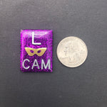 NOLA Mask Xray Markers, With 2 or 3 Initials, Rectangle, Glitter, New Orleans, Mardi Gras