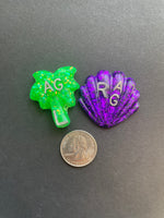 Summertime Xray Markers, With 2 or 3 Initials, Seashell, Palm Tree, Tropical, Summer, Beach, Glitter