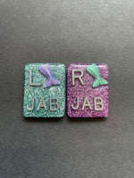 Mermaid Xray Markers, With 2 or 3 Initials, Rectangle, Glitter