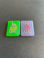 Easter Egg Xray Markers, With 2 or 3 Initials, Rectangle, Glitter