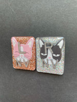 Sassy Cat Xray Markers, Rectangle, Glitter, Cat X-ray Markers, With 2 or 3 Initials