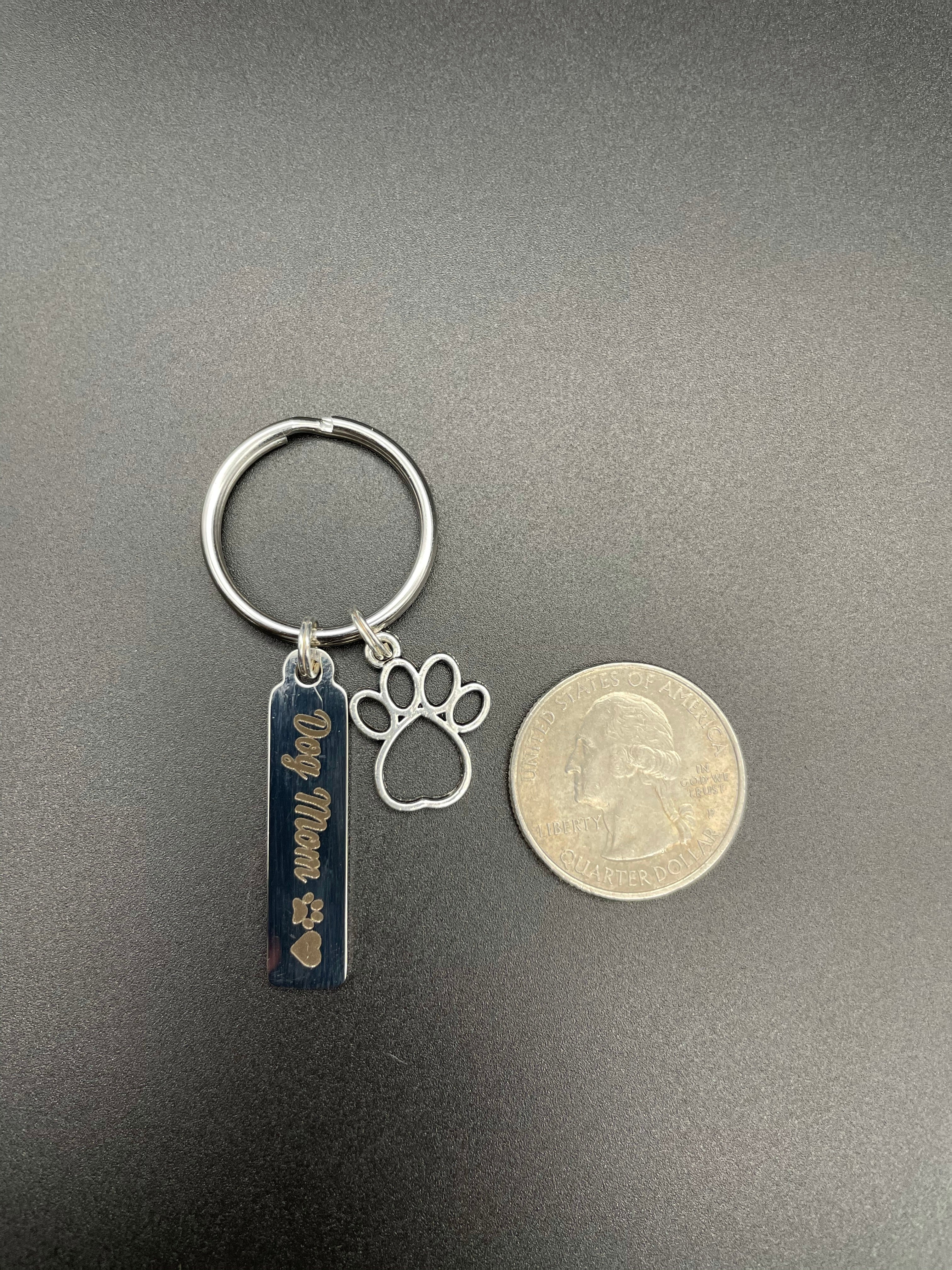 Dog Mom Gift, Mothers Day Gift, Keychain, Puppy, Love, Rescue Mom, Paw Print, Sunflower