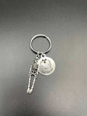 Rad Tech Life Keychain, Radiology, Graduation, Skeleton, Xray Tech, Skull, Gift, Funny, Coffee, Wine, Repeat