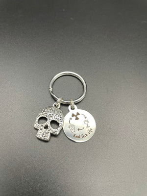 Rad Tech Life Keychain, Radiology, Graduation, Skeleton, Xray Tech, Skull, Gift, Funny, Coffee, Wine, Repeat