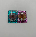 Daisy Xray Markers, With 2 or 3 Initials, Large Rectangle, Glitter, Pink and Yellow