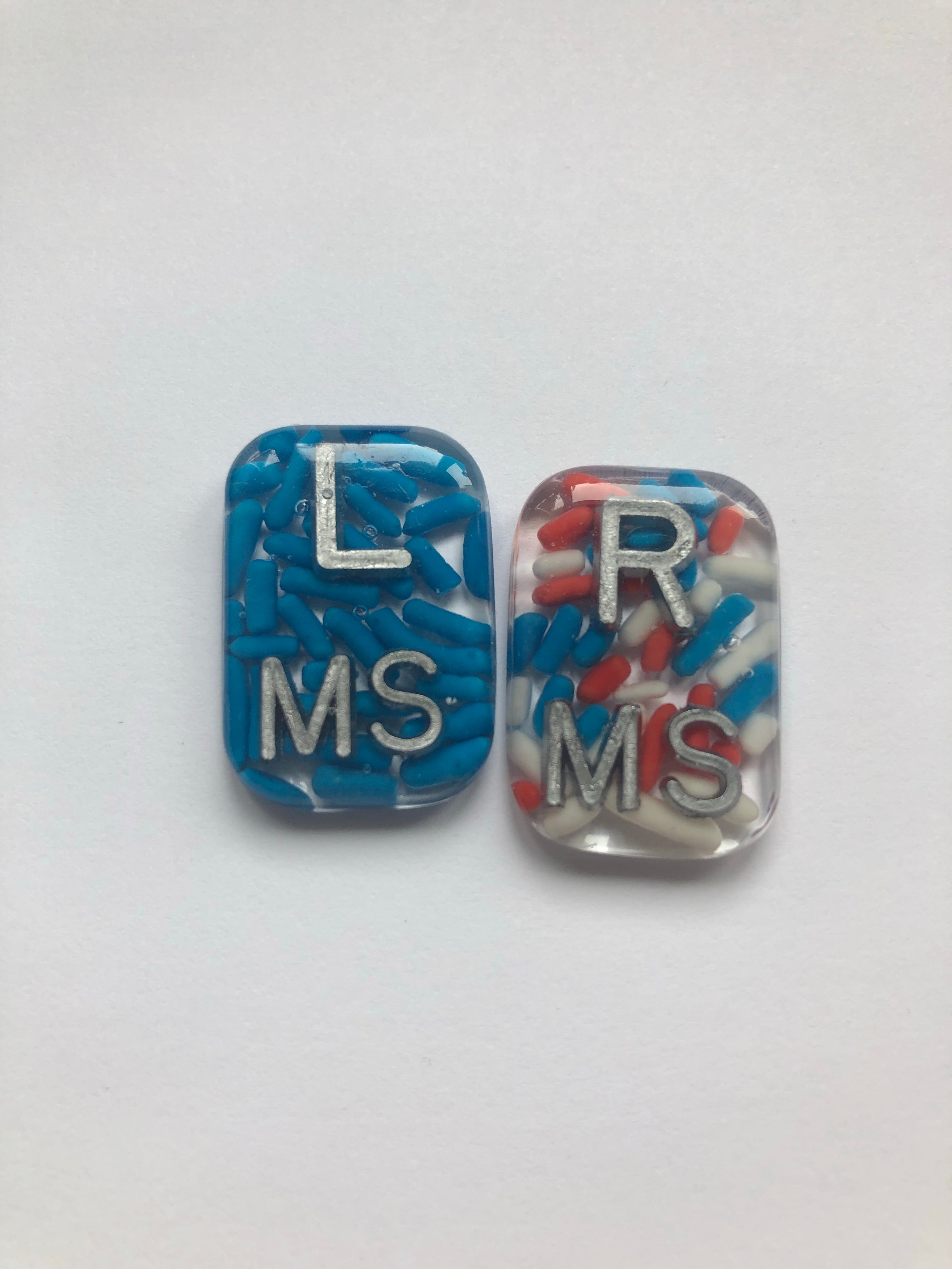 Patriotic Sprinkle Xray Markers, Small Rectangle, Red White and Blue, American Flag