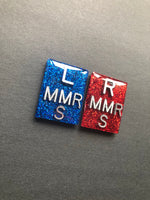 Xray Markers With 4 Initials, Rectangle, Glitter, Xray Tech Gift, Pretty, 2 Lines, Student