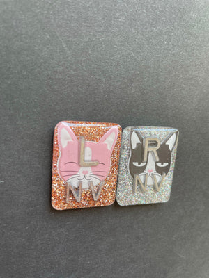 Sassy Cat Xray Markers, Rectangle, Glitter, Cat X-ray Markers, With 2 or 3 Initials