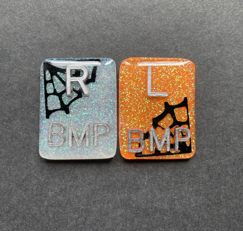 Spooky Xray Markers, With 2 or 3 Initials, Large Rectangle, Spider Web, Halloween