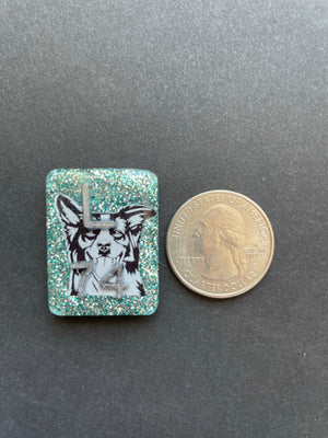 Border Collie Xray Markers, With 2 or 3 Initials, Rectangle, Glitter, Dog