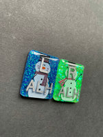 Snowman Xray Markers, With 2 or 3 Initials, Rectangle, Glitter, Winter Xray Markers, Christmas Xray Markers