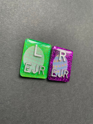 Fun Easter Egg Xray Markers, With 2 or 3 Initials, Rectangle, Glitter