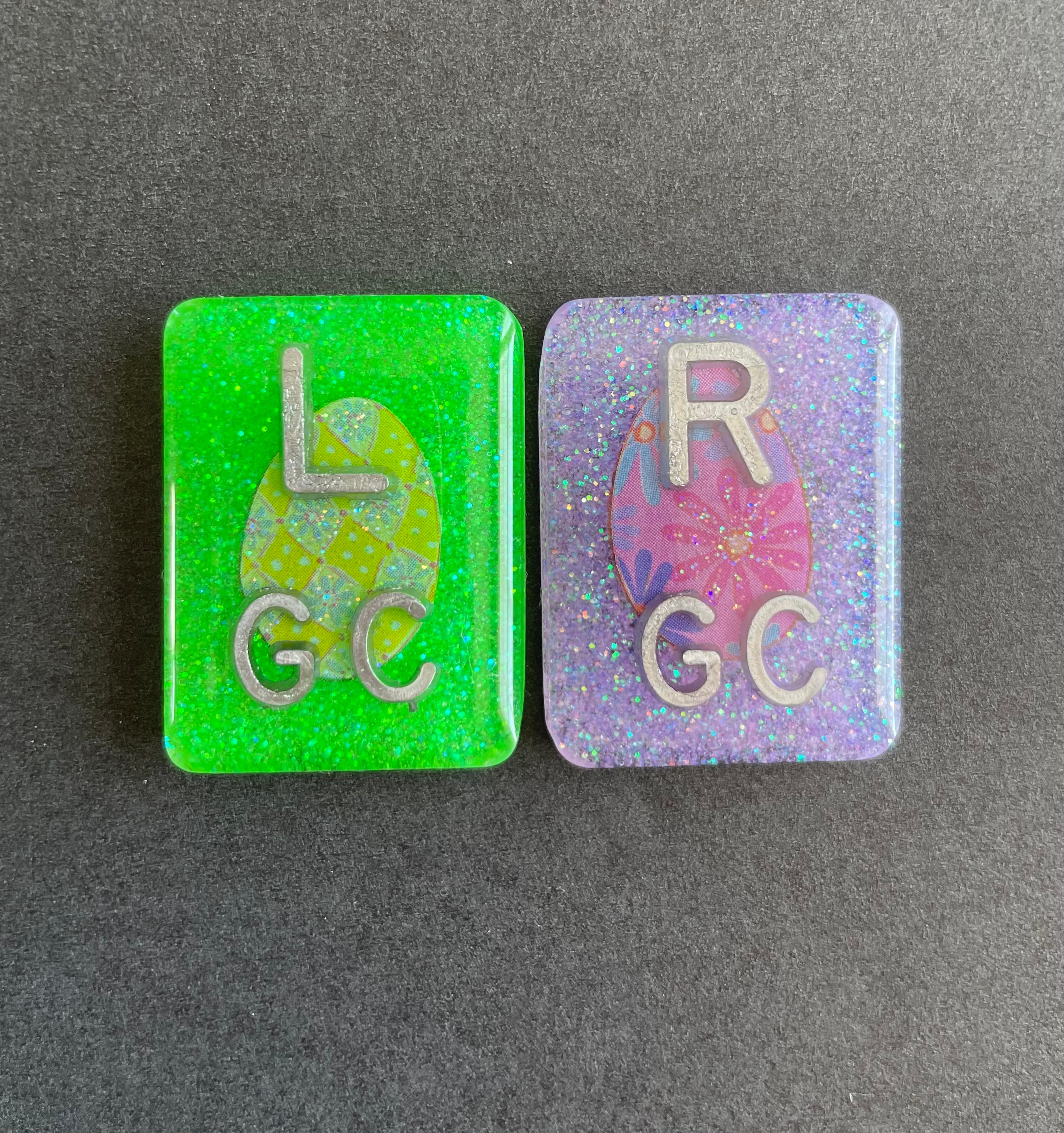 Easter Egg Xray Markers, With 2 or 3 Initials, Rectangle, Glitter