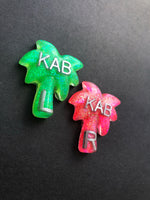 Palm Tree Shaped Xray Markers, With 2 or 3 Initials, Tropical, Summer, Beach, Glitter