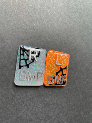 Spooky Xray Markers, With 2 or 3 Initials, Large Rectangle, Spider Web, Halloween