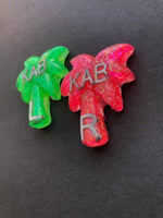 Palm Tree Shaped Xray Markers, With 2 or 3 Initials, Tropical, Summer, Beach, Glitter