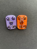 Tiny Paw Print Xray Markers, 2 or 3 Initials, Dog Lover, Pet, Animal, Small Rectangle, Glitter