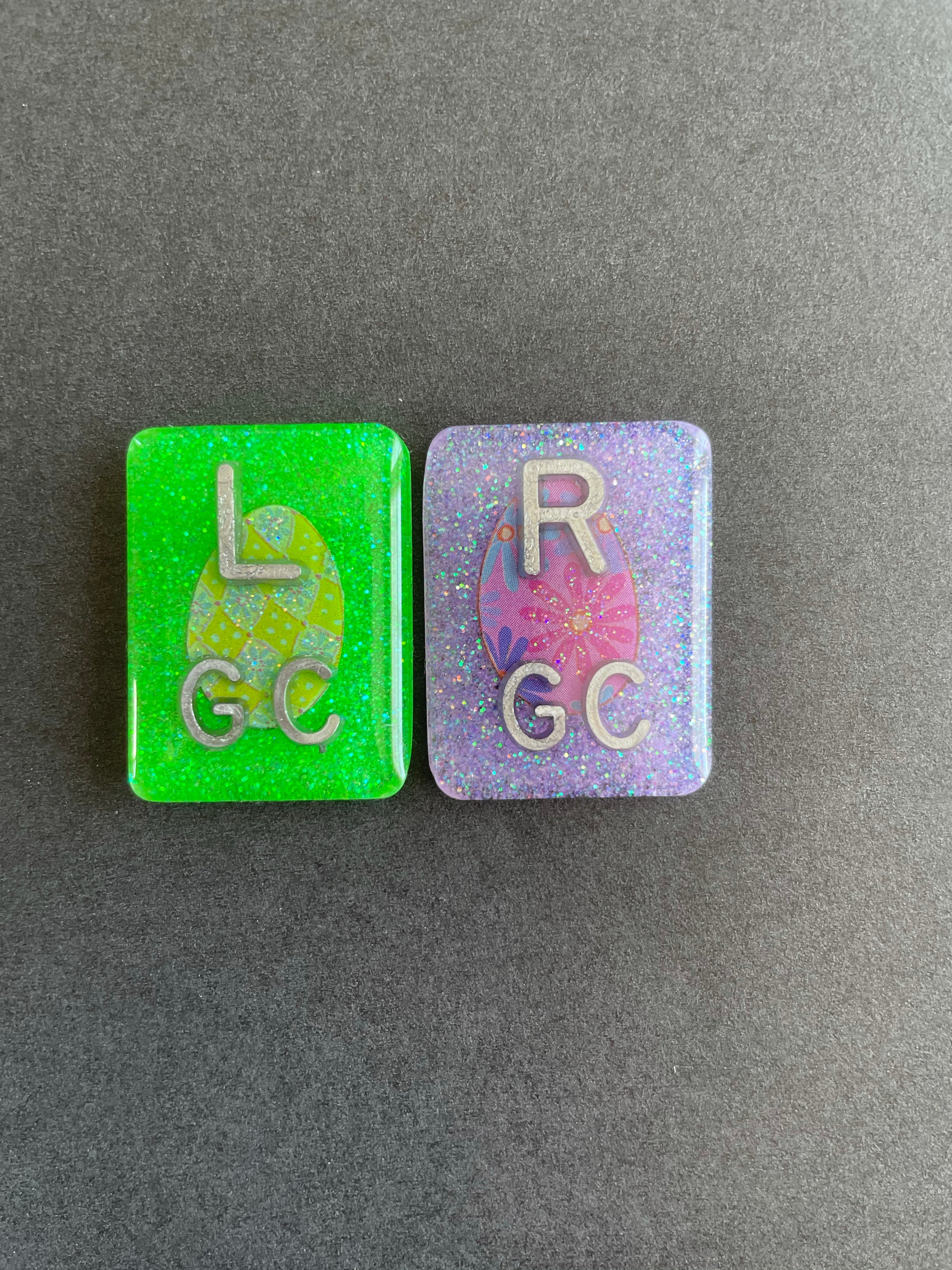 Easter Egg Xray Markers, With 2 or 3 Initials, Rectangle, Glitter