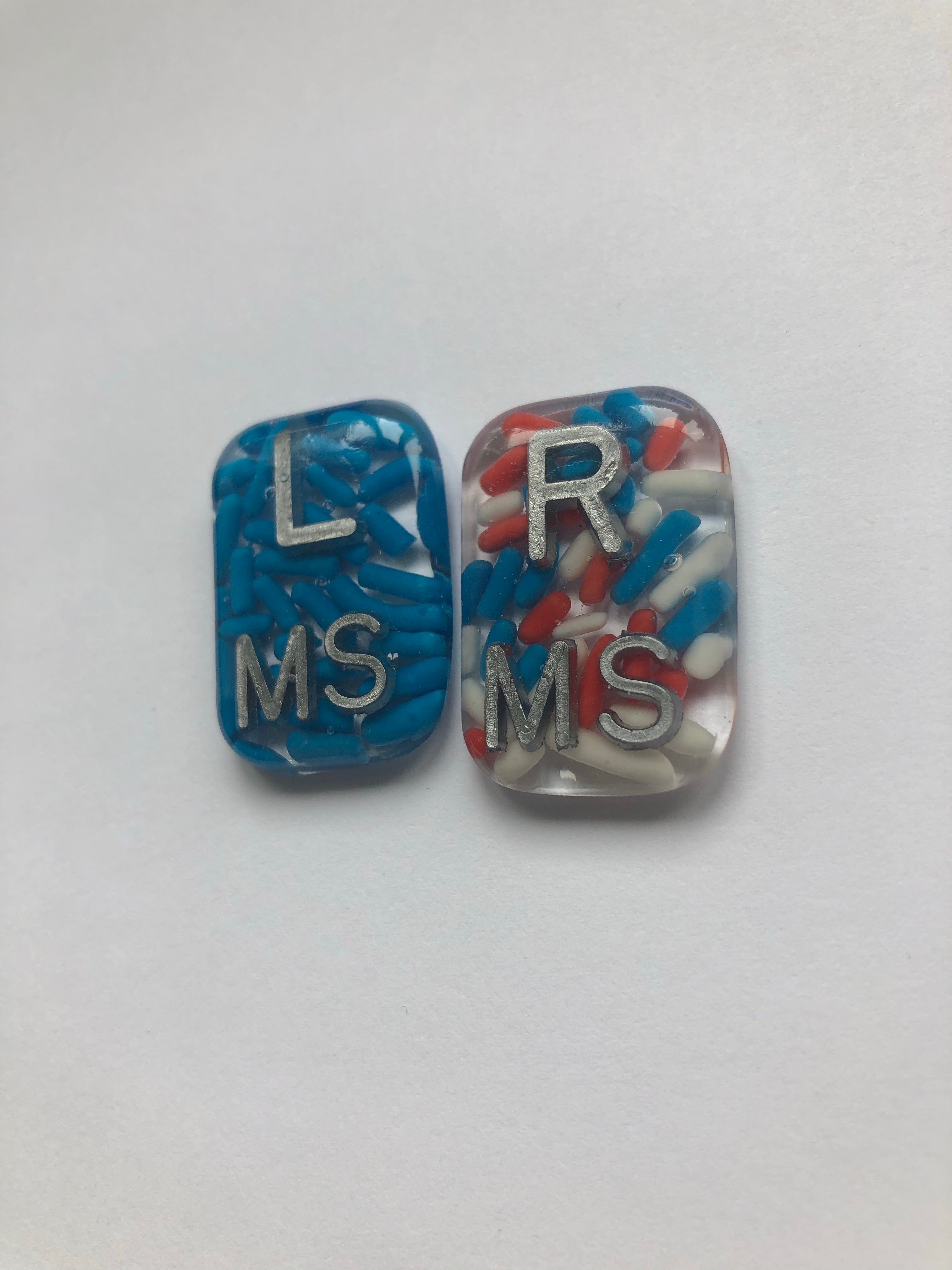 Patriotic Sprinkle Xray Markers, Small Rectangle, Red White and Blue, American Flag