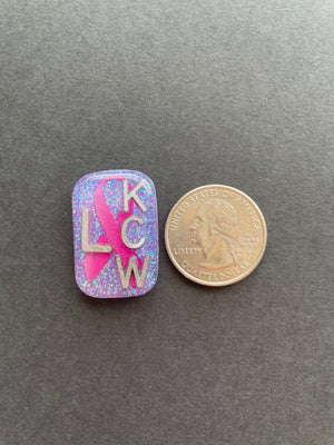 Breast Cancer Awareness Xray Markers, With 2 or 3 Initials, Small Rectangle, Pink Ribbon