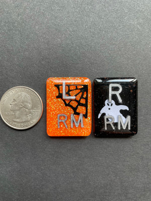 Halloween Xray Markers, With 2 or 3 Initials, Large Rectangle, Spider Web, Halloween, Ghost