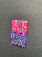 Left and Right Xray Markers, With 2 or 3 Initials, Rectangle, Glitter