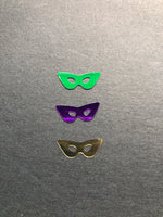 NOLA Mask Xray Markers, With 2 or 3 Initials, Rectangle, Glitter, New Orleans, Mardi Gras