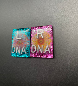 Daisy Xray Markers, With 2 or 3 Initials, Large Rectangle, Glitter, Pink and Yellow