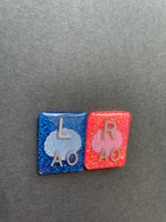 Oyster Shell Xray Markers, With 2 or 3 Initials, Rectangle, Glitter, Sea Shell, Pearl, Holographic