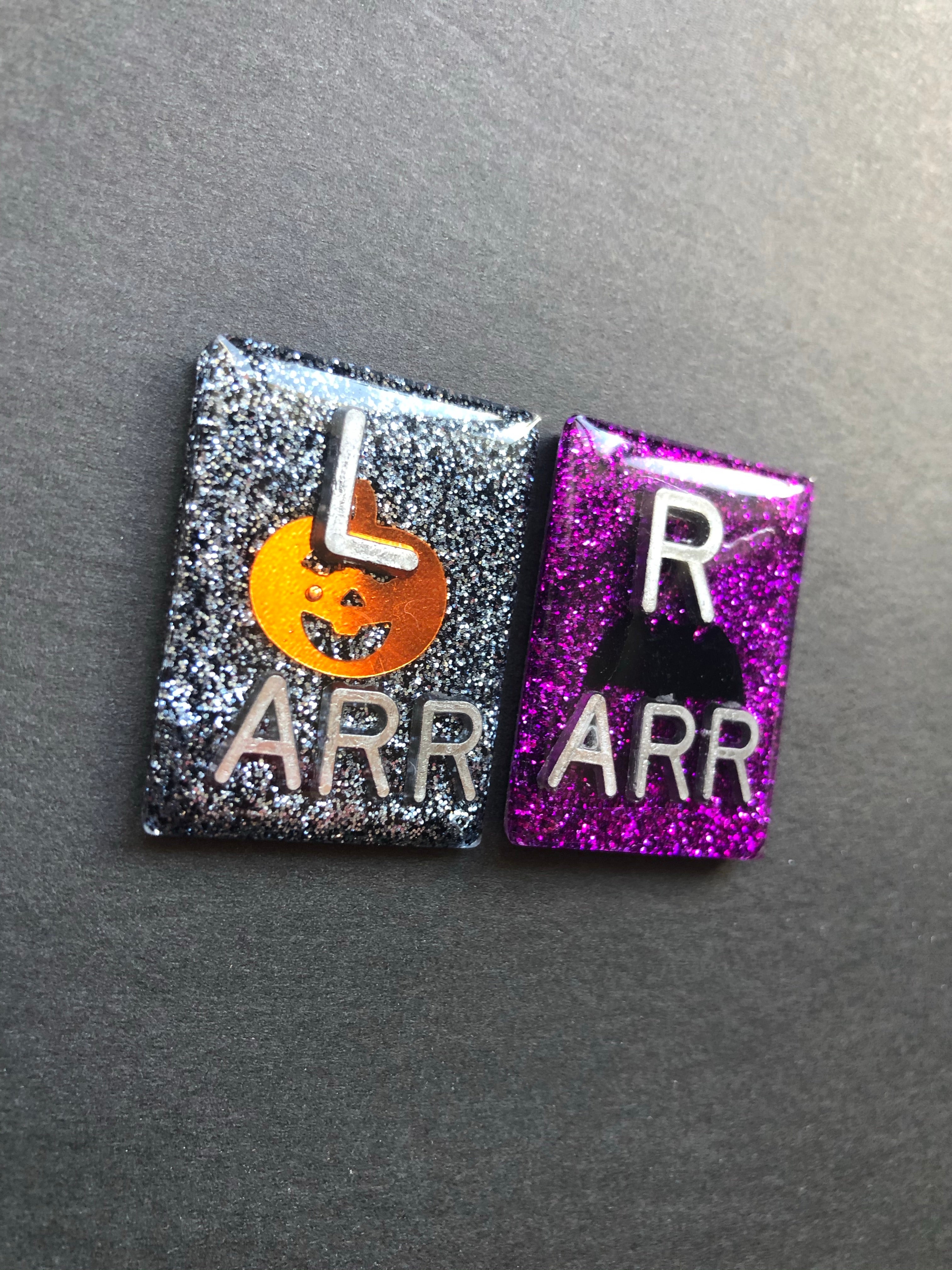 Halloween Xray Markers, With 2 or 3 Initials, Large Rectangle, Pumpkin, Bat