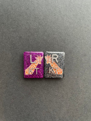 Giraffe Xray Markers, With 2 or 3 Initials, Glitter, Rectangle, Zoo, Animal